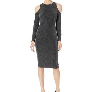 Maggy London Geo Lurux Cold Shoulder Sheath Dress